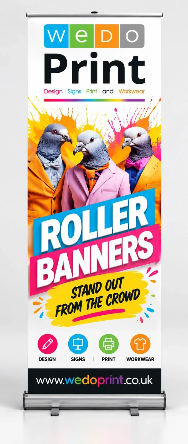  Colourful Roller Banner With Pigeon Team
